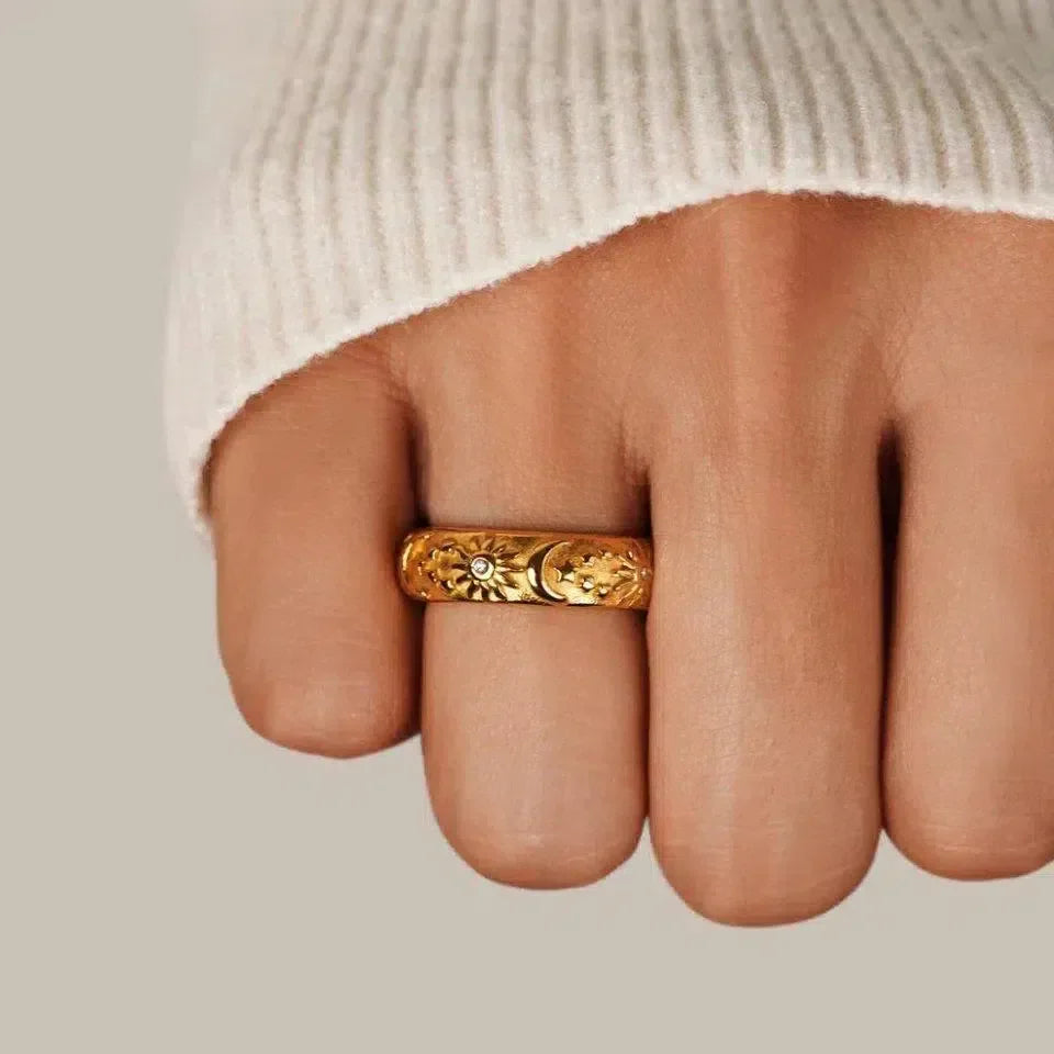 Stellaria – Celestial design – Gold-plated ring-15137988641152-Santi Vento Atelier