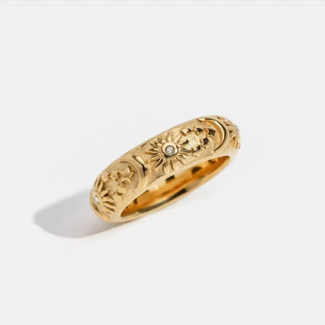 Stellaria – Celestial design – Gold-plated ring-15137988641152-Santi Vento Atelier