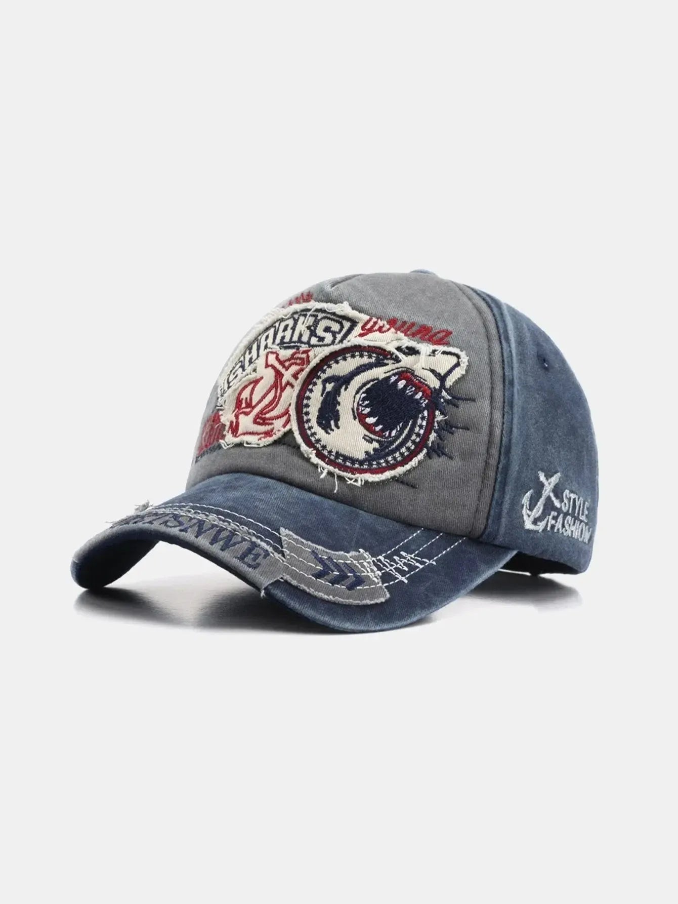 Sylisse – Denim-inspired – Shark baseball cap-15137968226688-Santi Vento Atelier