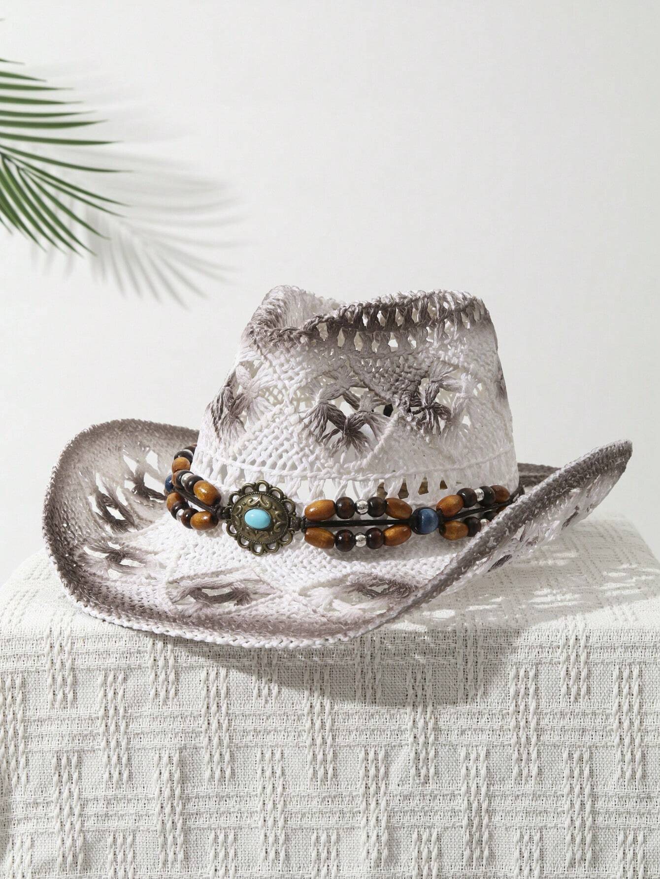 Tessalyn – Turquoise beaded – Straw cowboy hat-15143509492096-Santi Vento Atelier