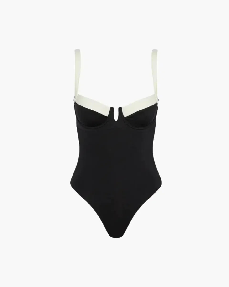 Tivana – Sleek silhouette – Colorblock one-piece swimsuit-15138007548288-Santi Vento Atelier