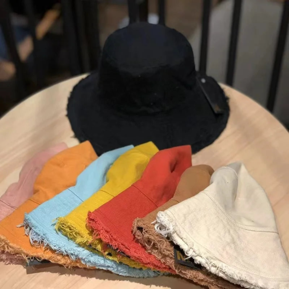 Maelis – Raw edge – Cotton bucket hat-15145724346752-Santi Vento Atelier