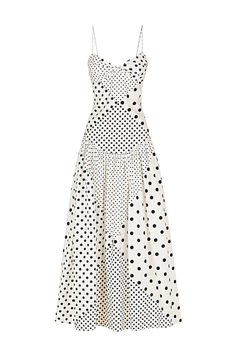 Lucerra – Sculpted spot – Fitted midi dress-15141480006016-Santi Vento Atelier