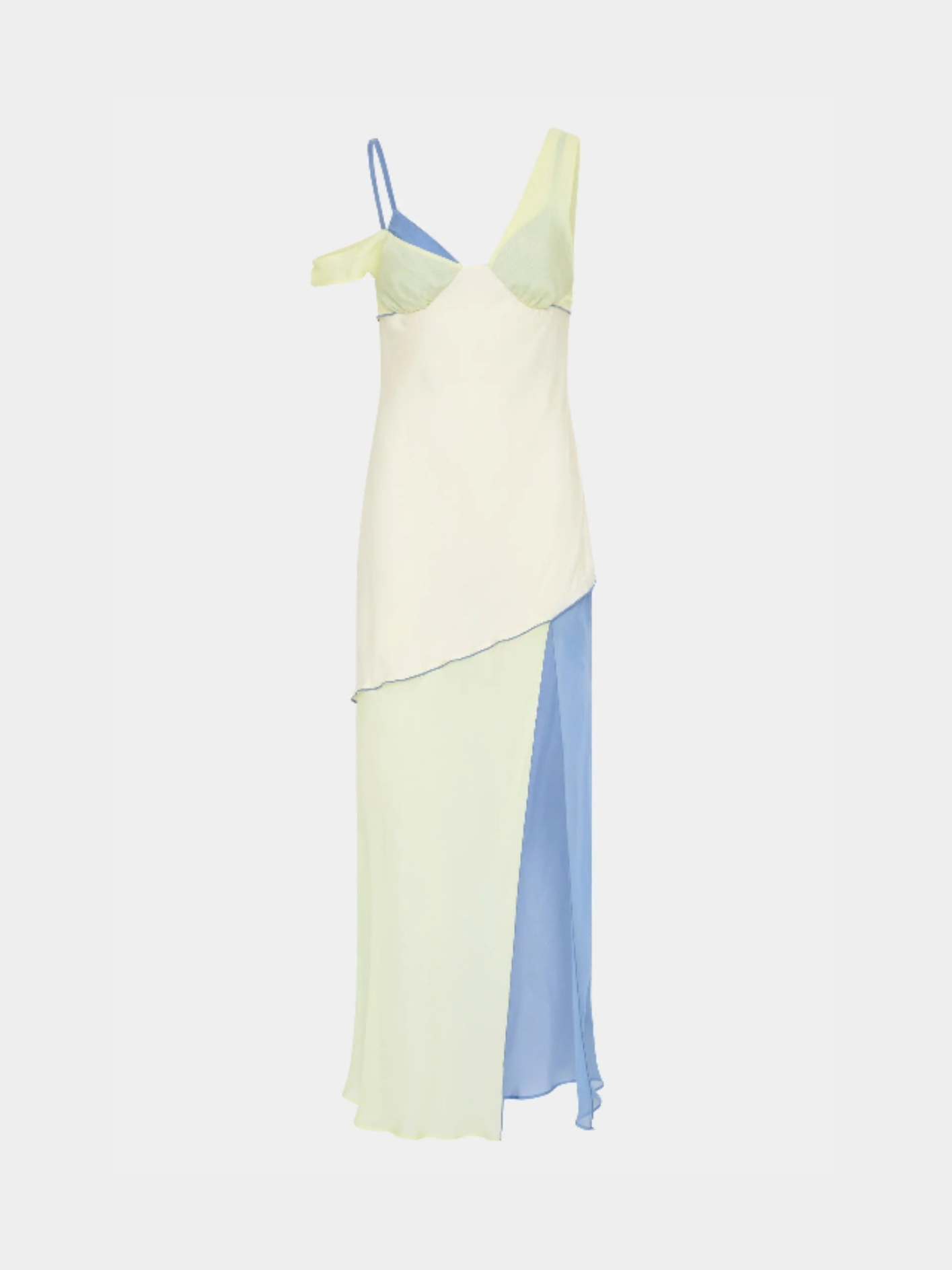 Azzurra – Asymmetrical neckline – Midi dress-15139770990976-Santi Vento Atelier
