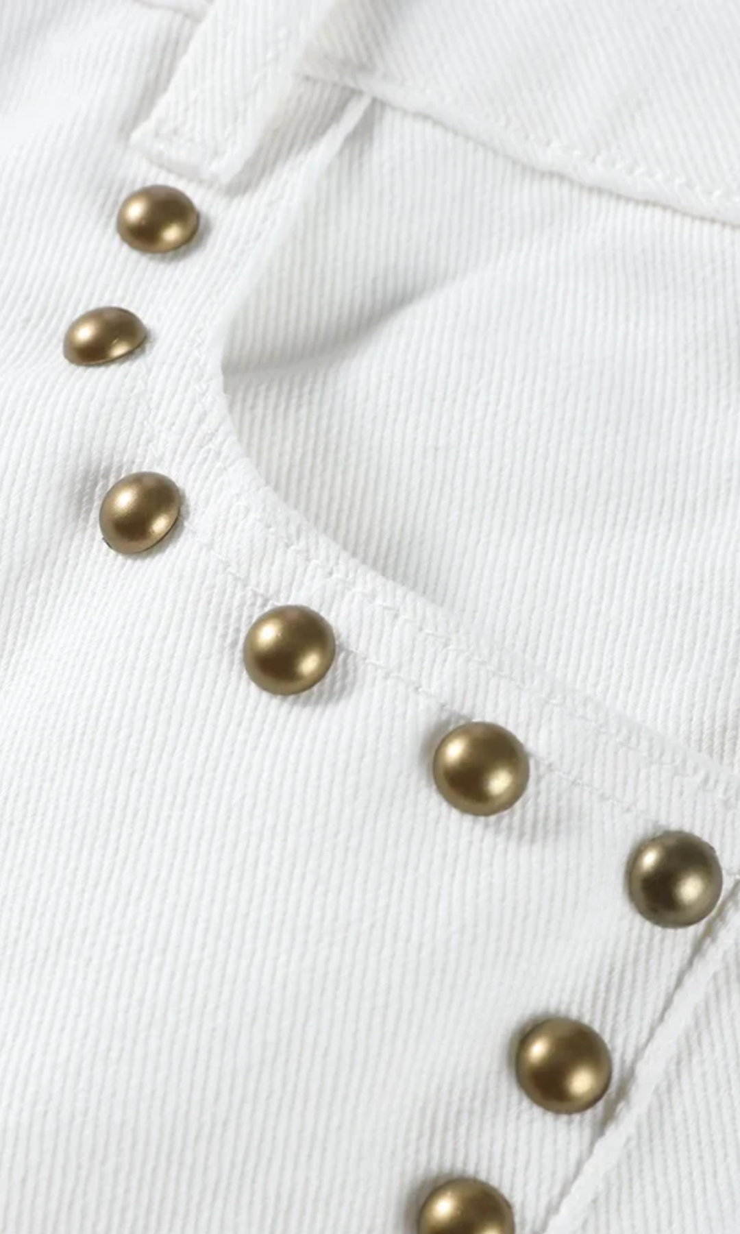 Valdenza – Gold stud trim – Straight leg jeans-15143007748480-Santi Vento Atelier