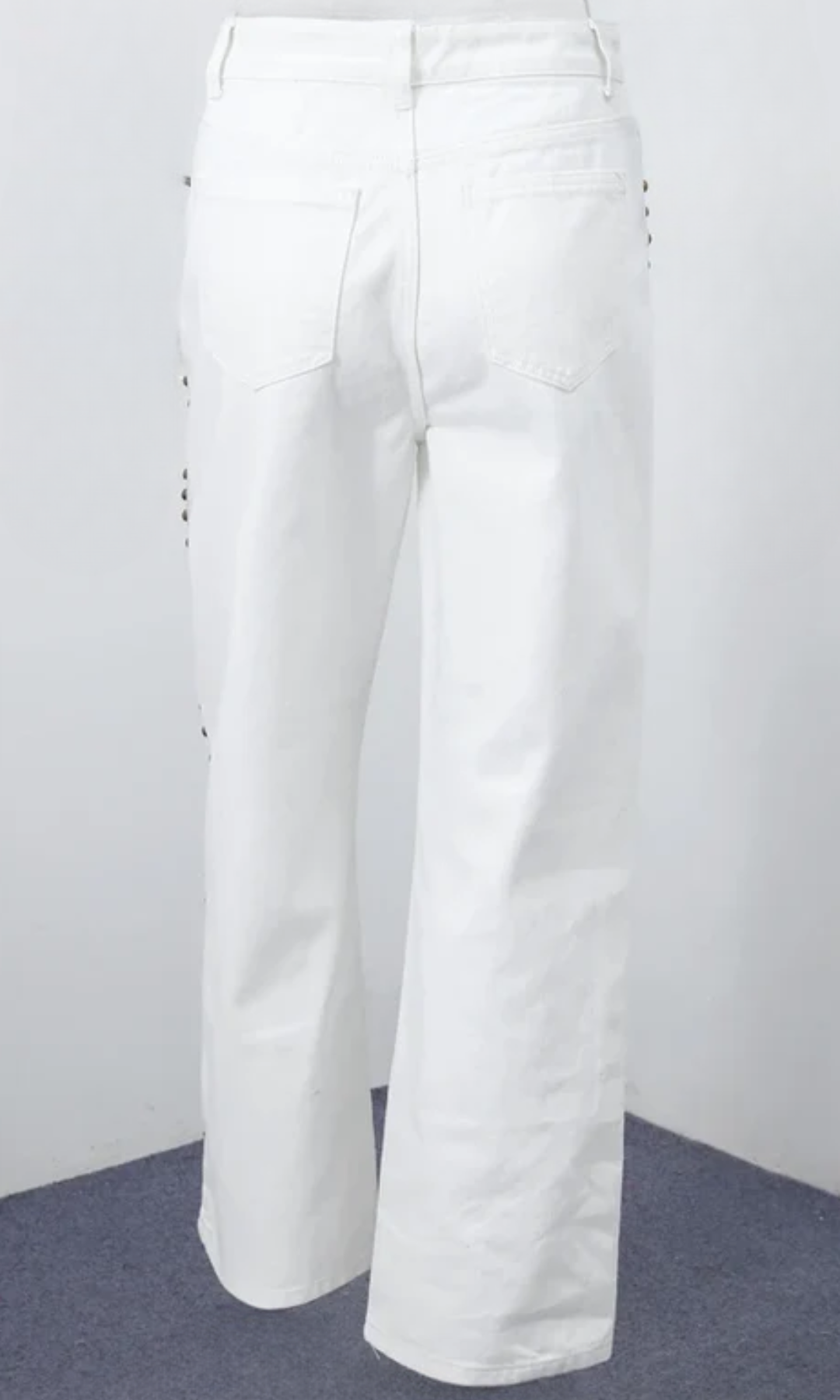 Valdenza – Gold stud trim – Straight leg jeans-15143007748480-Santi Vento Atelier