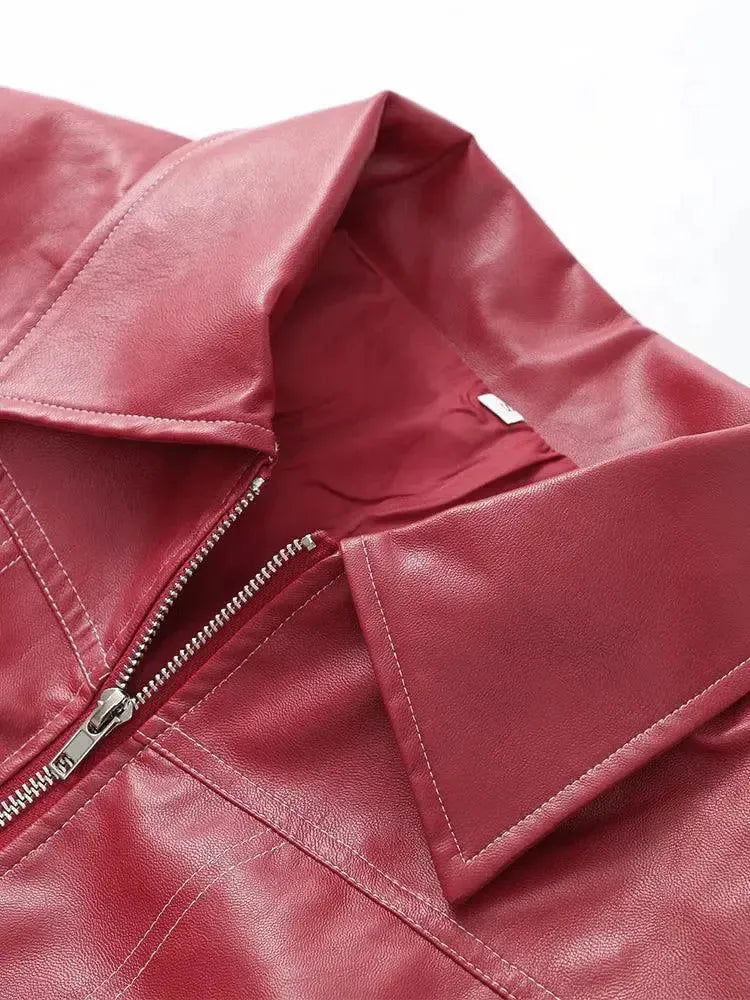 Valentina – Glossy vegan leather – Bomber jacket-15137995751808-Santi Vento Atelier