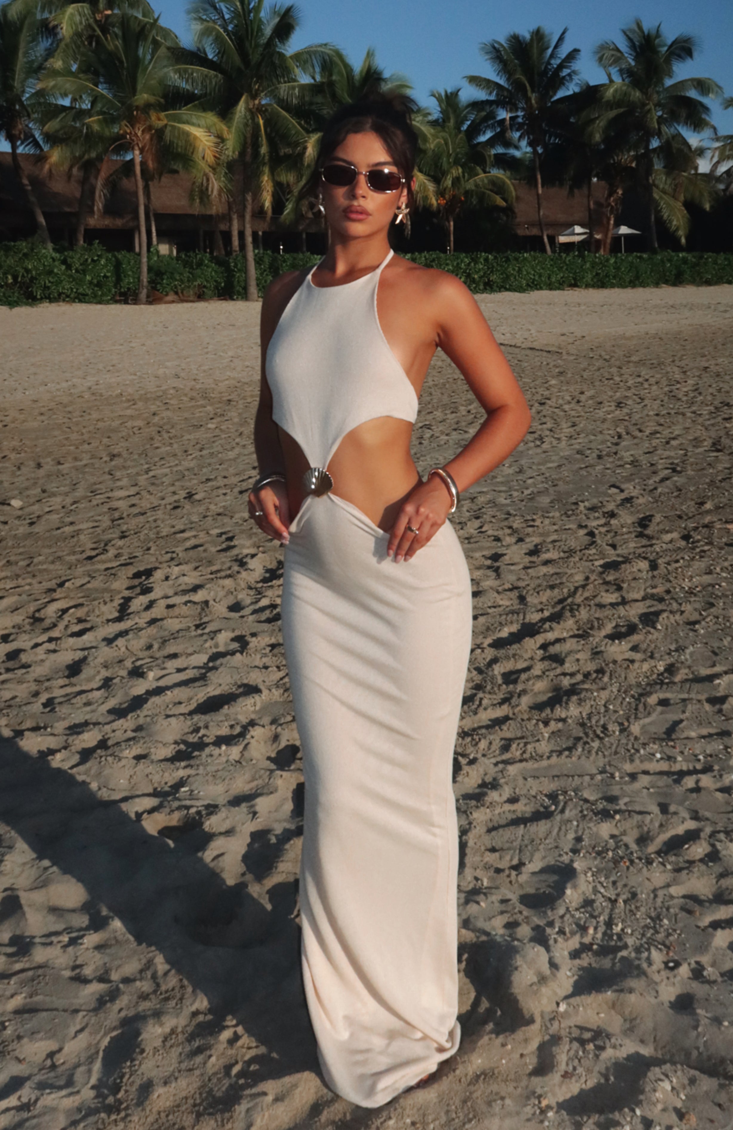 Valmira – Shell detail cut-out – Maxi dress-15152613851520-Santi Vento Atelier
