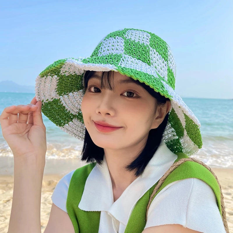 Vareda – Checkerboard charm – Crochet bucket hat-15144672035200-Santi Vento Atelier