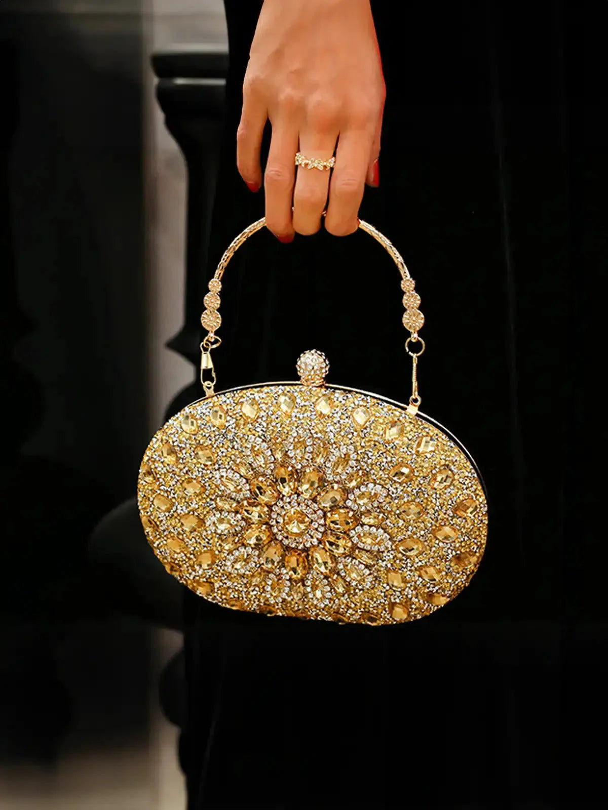 Vega – Floral motif – Gemstone evening clutch-15137974747520-Santi Vento Atelier