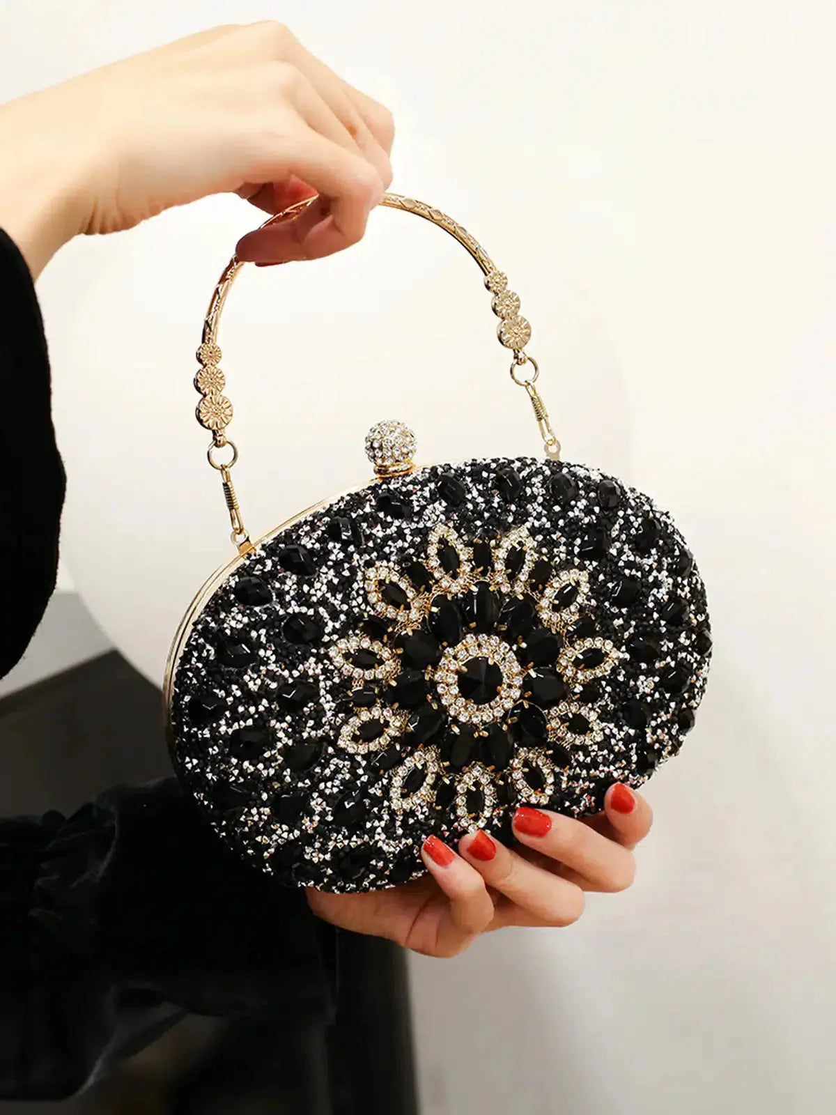 Vega – Floral motif – Gemstone evening clutch-15137974747520-Santi Vento Atelier