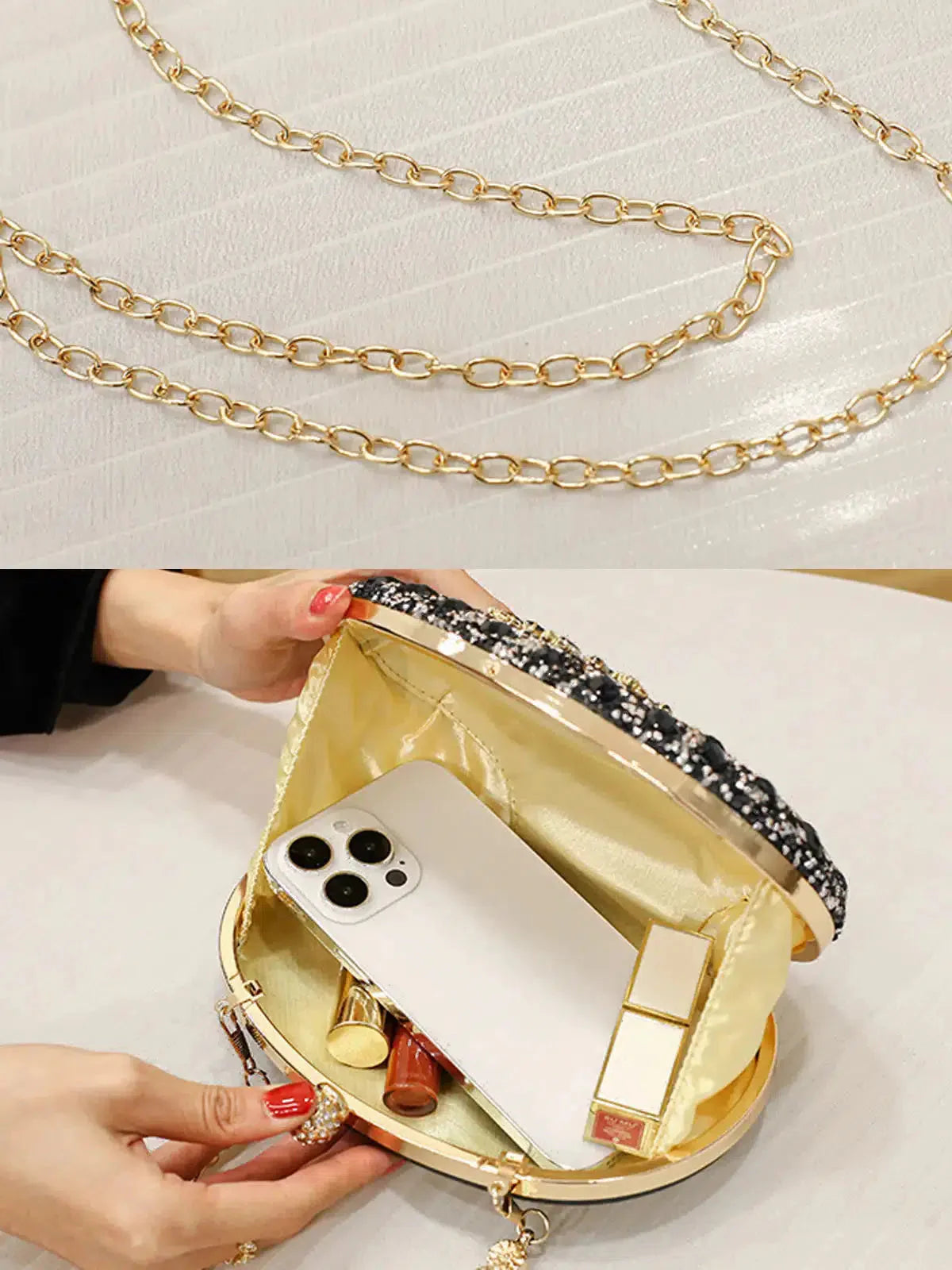 Vega – Floral motif – Gemstone evening clutch-15137974747520-Santi Vento Atelier