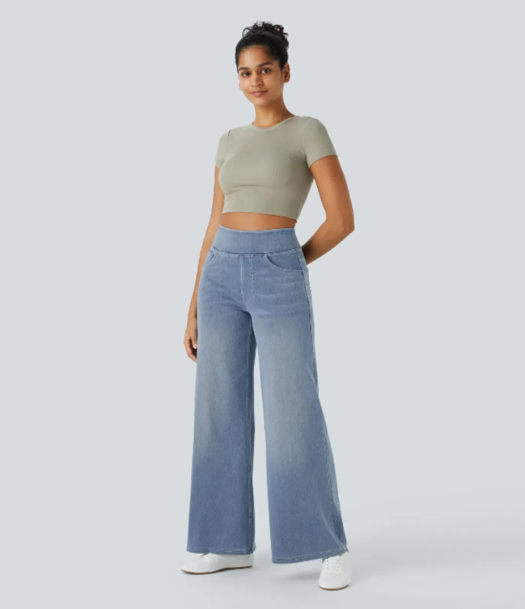 Verenza – High waist comfort – Wide leg jeans-15150411121024-Santi Vento Atelier