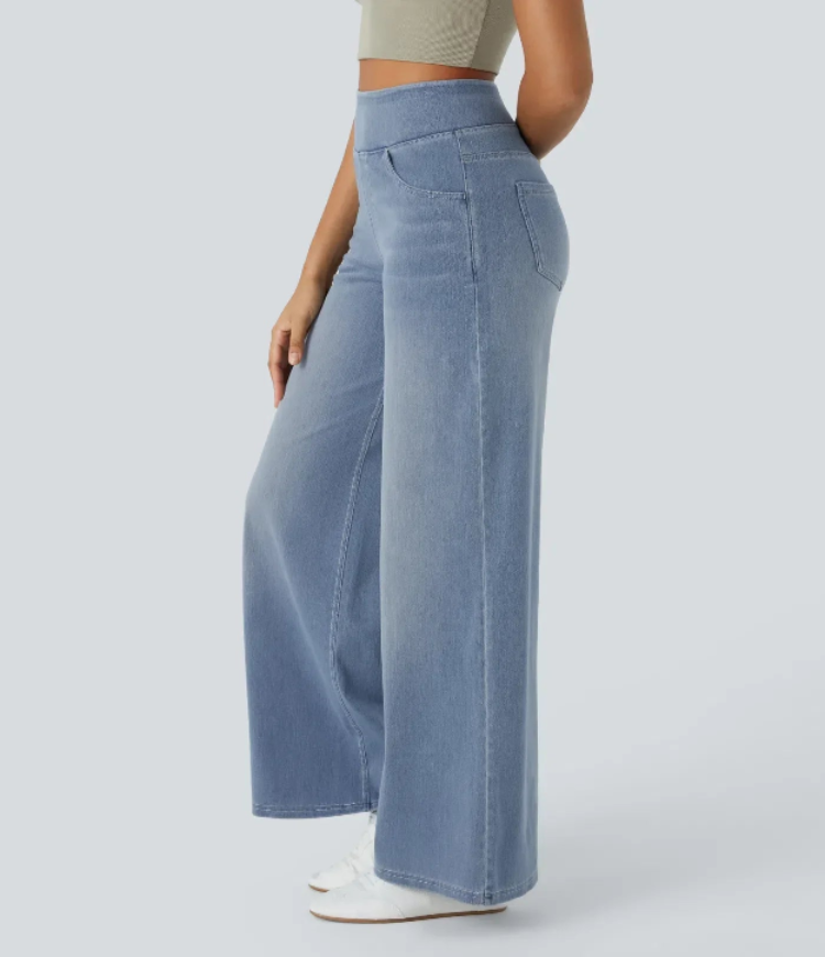 Verenza – High waist comfort – Wide leg jeans-15150411121024-Santi Vento Atelier