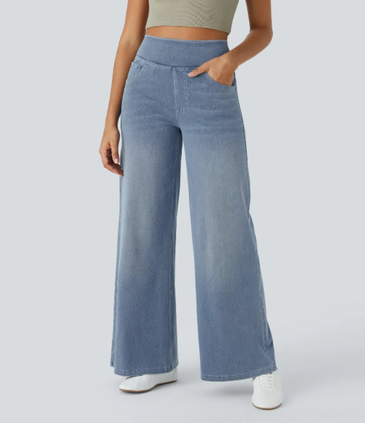 Verenza – High waist comfort – Wide leg jeans-15150411121024-Santi Vento Atelier
