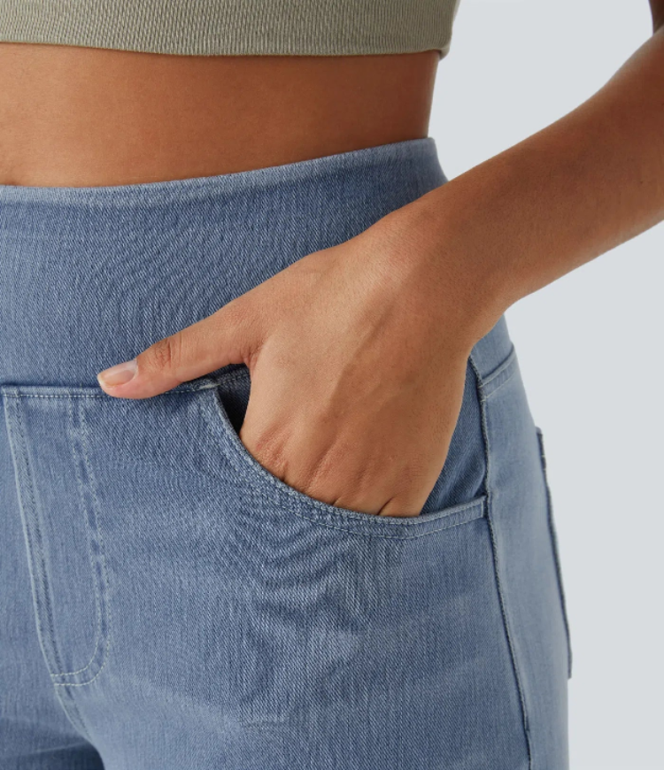 Verenza – High waist comfort – Wide leg jeans-15150411121024-Santi Vento Atelier