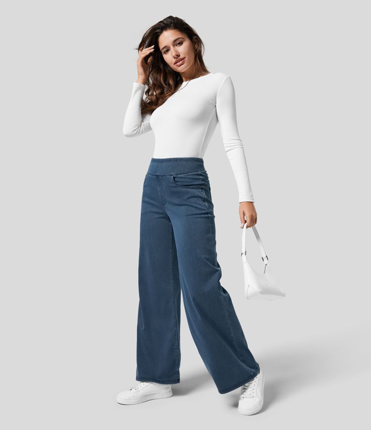 Verenza – High waist comfort – Wide leg jeans-15150411121024-Santi Vento Atelier