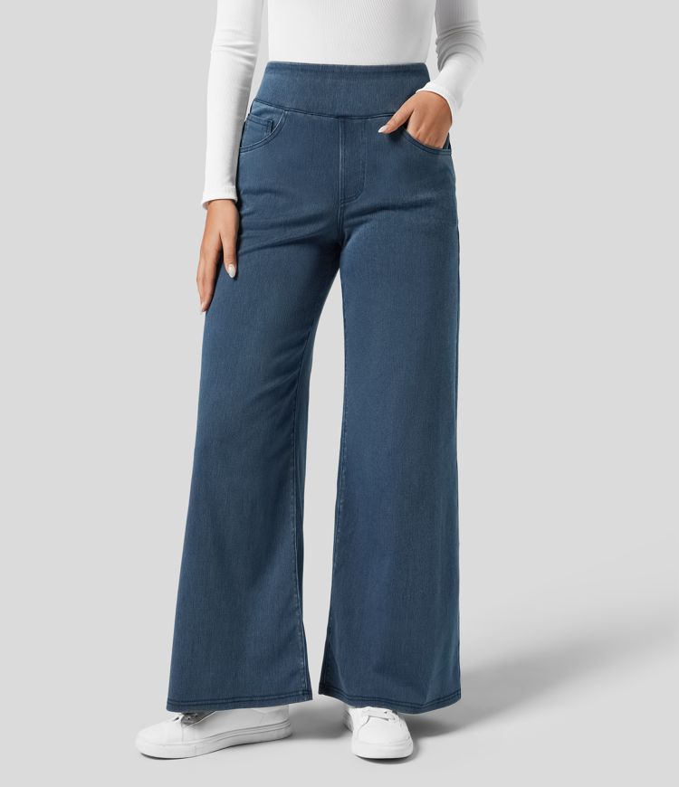 Verenza – High waist comfort – Wide leg jeans-15150411121024-Santi Vento Atelier