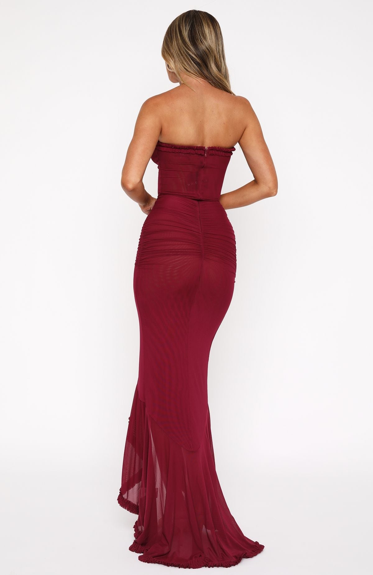 Vinarelle – Ruffled front – Strapless evening dress-15151055995264-Santi Vento Atelier