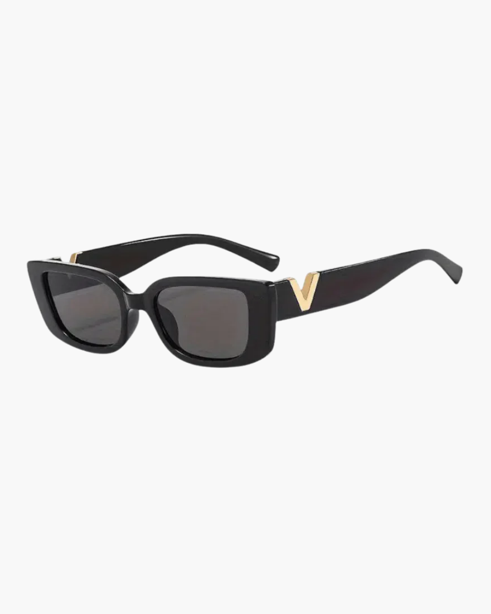 Viola – Gold V-accent oval frame – Sunglasses-15137956430208-Santi Vento Atelier