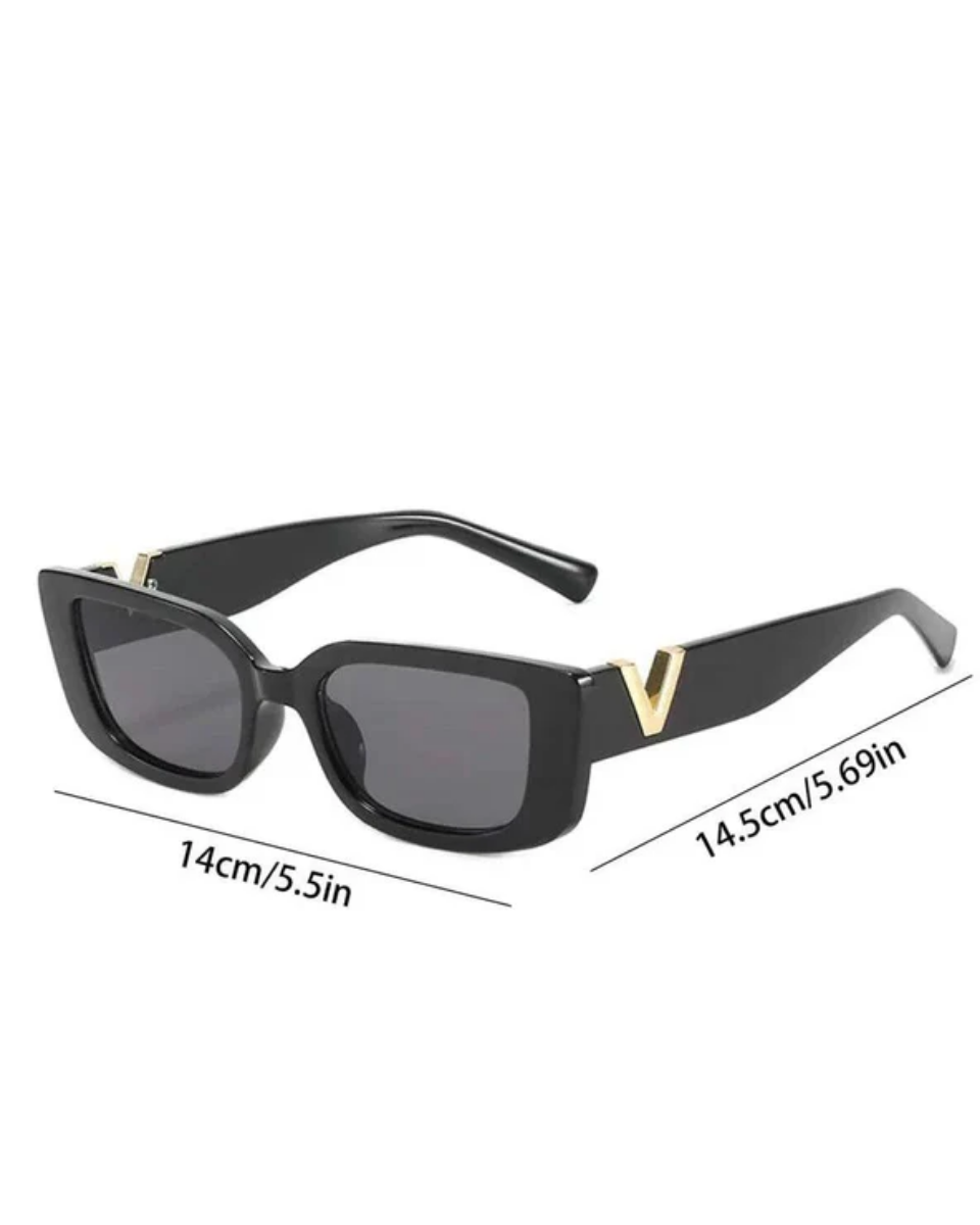 Viola – Gold V-accent oval frame – Sunglasses-15137956430208-Santi Vento Atelier