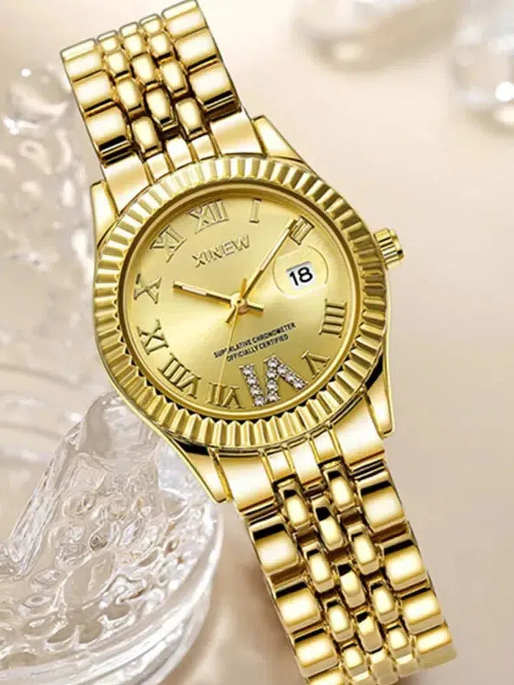 Winslet – Zirconia stones – Gold-tone watch-15137987854720-Santi Vento Atelier
