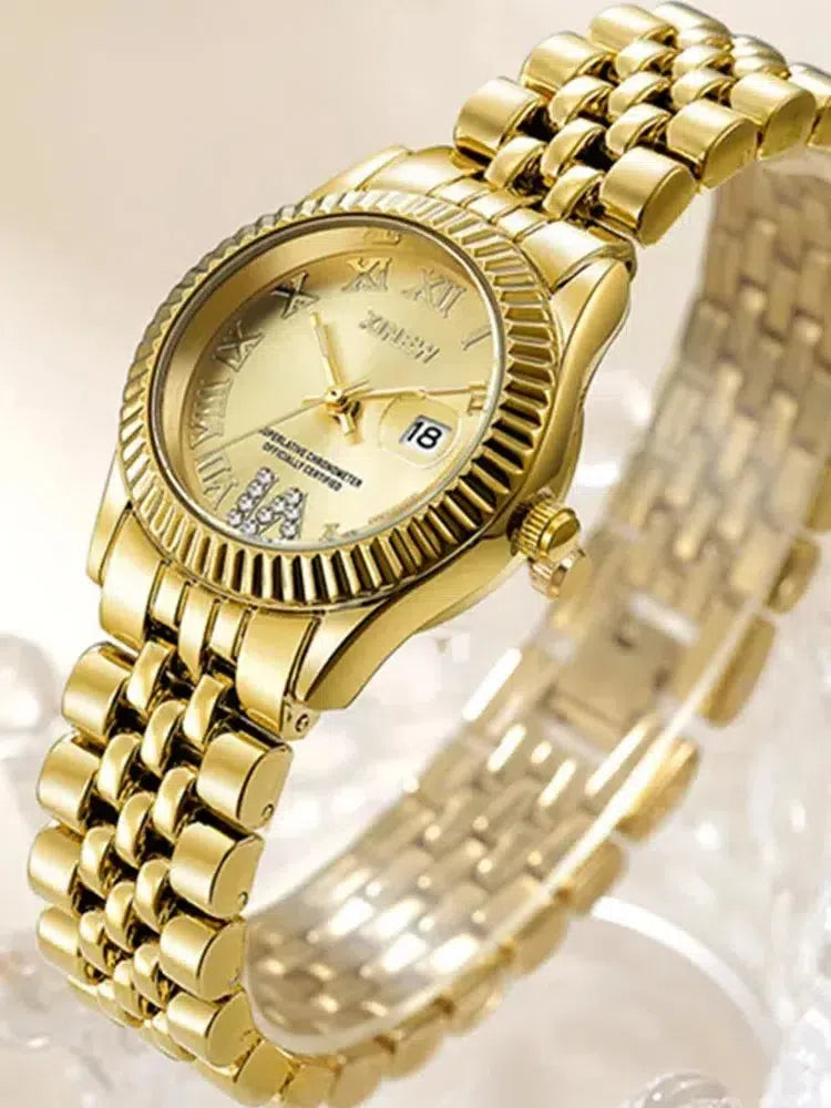 Winslet – Zirconia stones – Gold-tone watch-15137987854720-Santi Vento Atelier