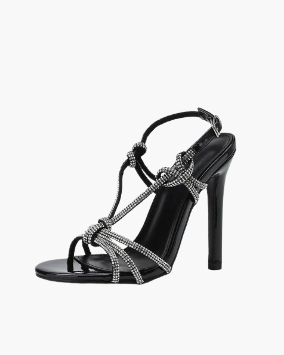 Zélie – Sparkling design – Rhinestone multi-strap heels-15137993490816-Santi Vento Atelier