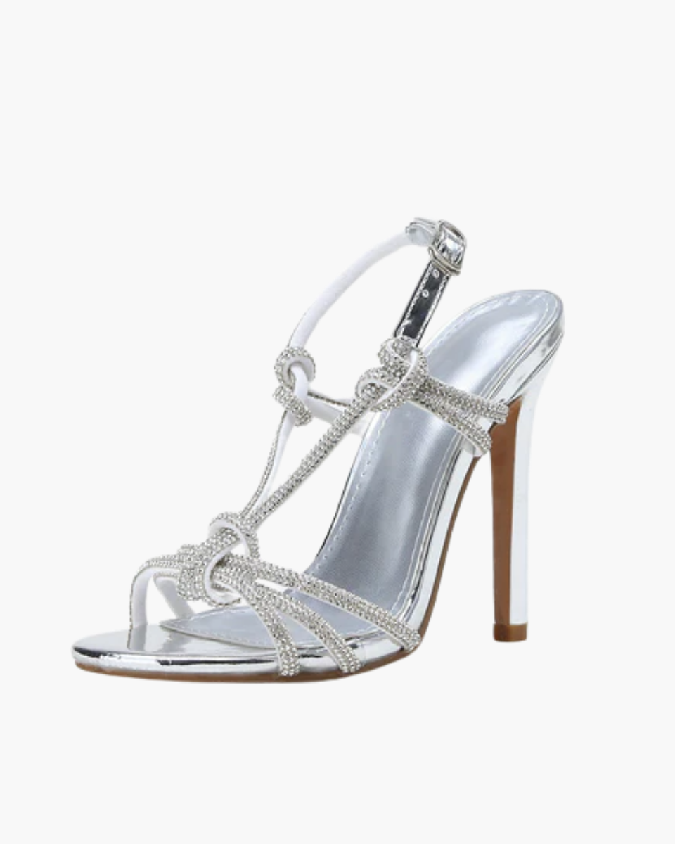 Zélie – Sparkling design – Rhinestone multi-strap heels-15137993490816-Santi Vento Atelier