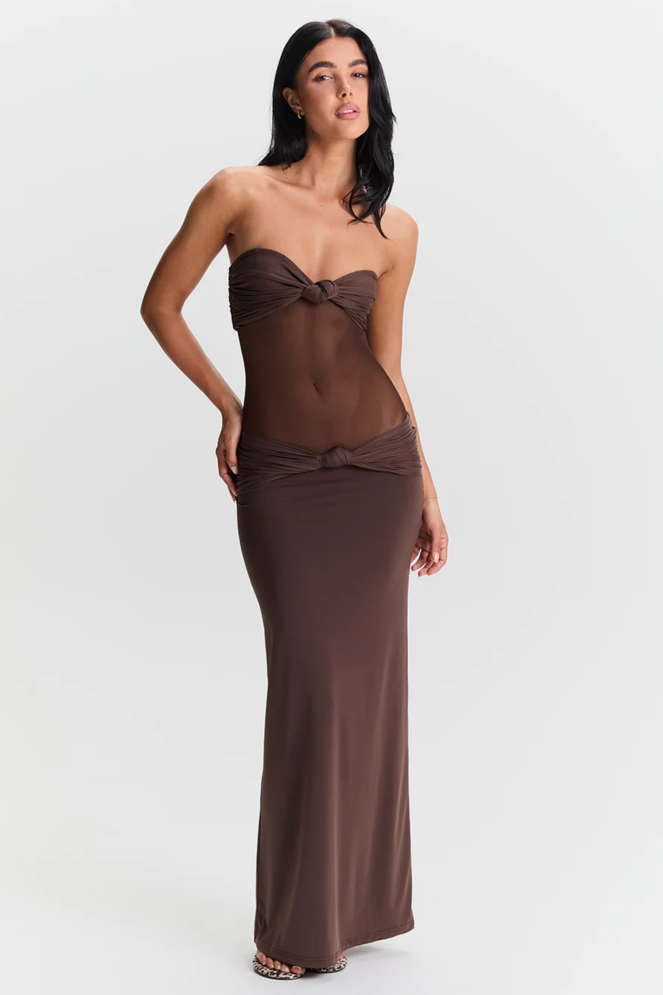 Zoie – Sheer twist detail – Strapless maxi dress-15142099157376-Santi Vento Atelier