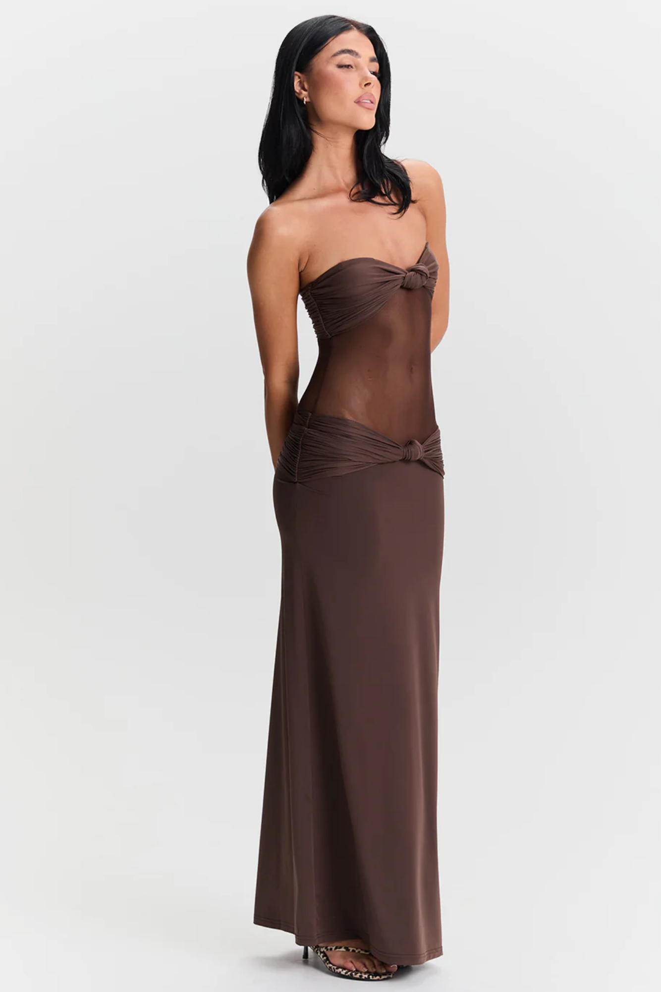Zoie – Sheer twist detail – Strapless maxi dress-15142099157376-Santi Vento Atelier