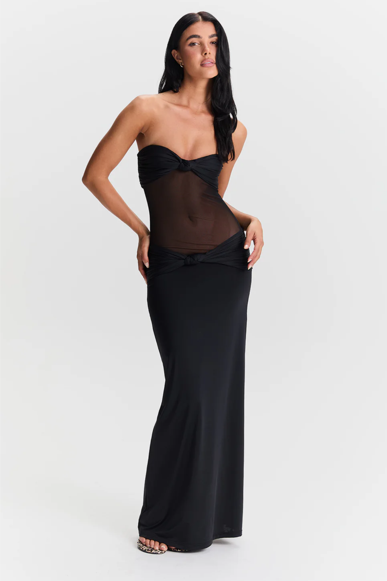 Zoie – Sheer twist detail – Strapless maxi dress-15142099157376-Santi Vento Atelier