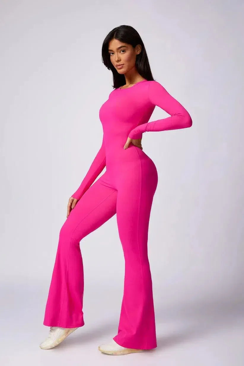 Zorina – Round neckline – Seamless gym jumpsuit-15137996898688-Santi Vento Atelier