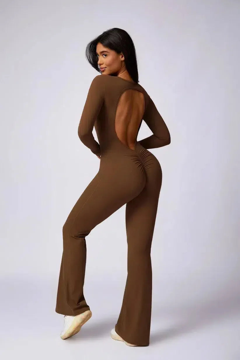 Zorina – Round neckline – Seamless gym jumpsuit-15137996898688-Santi Vento Atelier