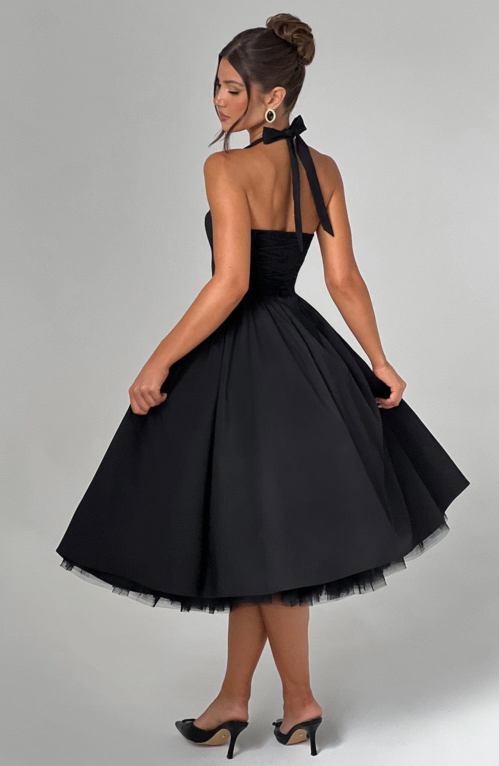 Monétine – Lace-up corset detail – Midi dress-15139772727680-Santi Vento Atelier