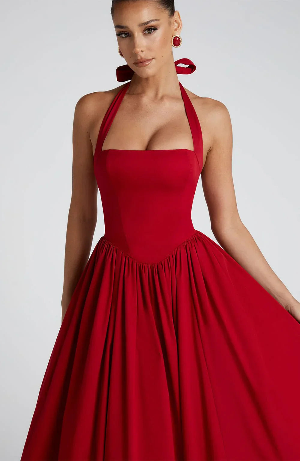 Monétine – Lace-up corset detail – Midi dress-15139772727680-Santi Vento Atelier